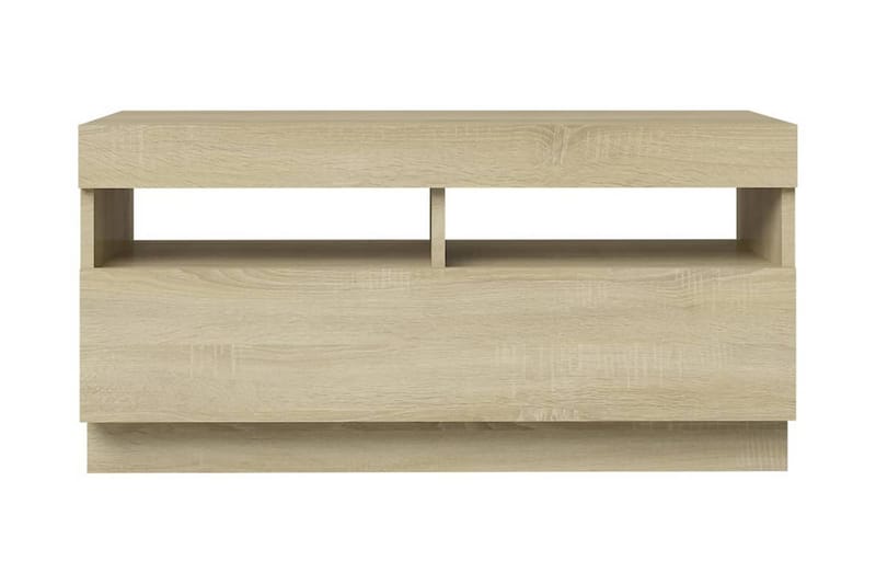 TV-bänk med LED-belysning sonoma-ek 80x35x40 cm - Brun - Möbler - Tv möbel & mediamöbel - TV bänk & mediabänk