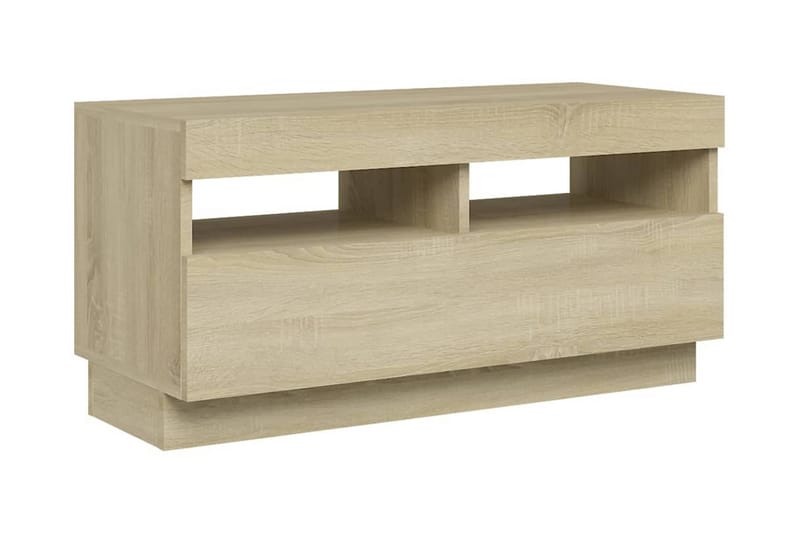 TV-bänk med LED-belysning sonoma-ek 80x35x40 cm - Brun - Möbler - Tv möbel & mediamöbel - TV bänk & mediabänk