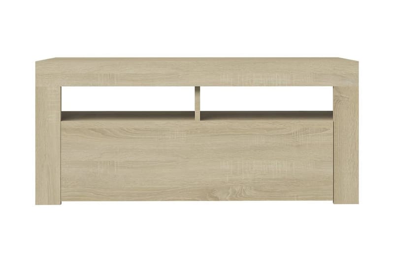 TV-bänk med LED-belysning sonoma-ek 90x35x40 cm - Brun - Möbler - Tv möbel & mediamöbel - TV bänk & mediabänk
