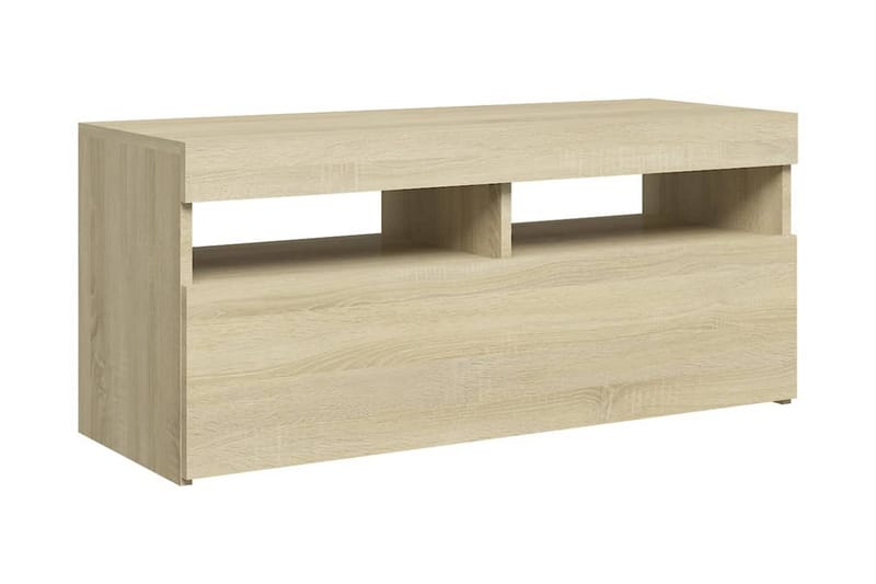 TV-bänk med LED-belysning sonoma-ek 90x35x40 cm - Brun - Möbler - Tv möbel & mediamöbel - TV bänk & mediabänk