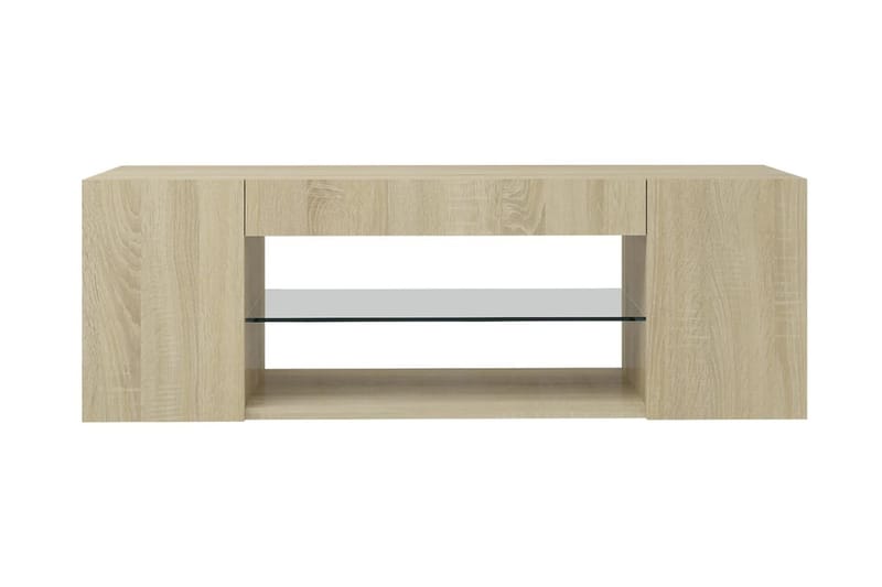 TV-bänk med LED-belysning sonoma-ek 90x39x30 cm - Brun - Möbler - Tv möbel & mediamöbel - TV bänk & mediabänk