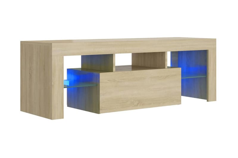 TV-bänk med LED-belysning sonomaek 120x35x40 cm - Brun - Möbler - Tv möbel & mediamöbel - TV bänk & mediabänk