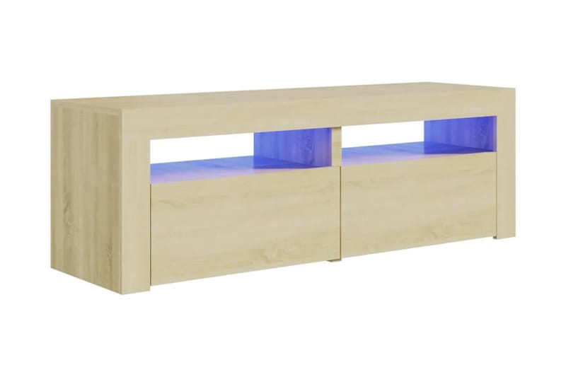TV-bänk med LED-belysning sonomaek 120x35x40 cm - Brun - Möbler - Tv möbel & mediamöbel - TV bänk & mediabänk