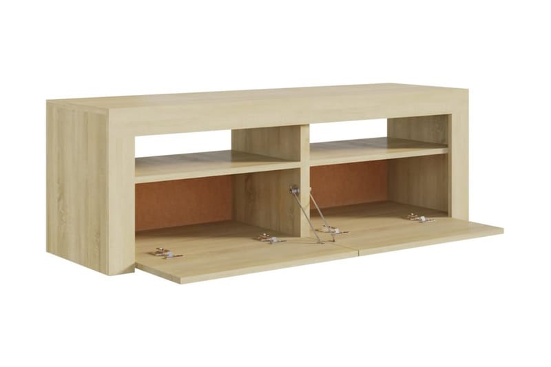 TV-bänk med LED-belysning sonomaek 120x35x40 cm - Brun - Möbler - Tv möbel & mediamöbel - TV bänk & mediabänk