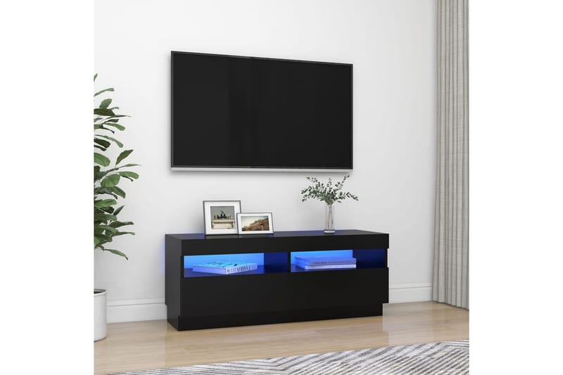TV-bänk med LED-belysning svart 100x35x40 cm - Svart - Möbler - Tv möbel & mediamöbel - TV bänk & mediabänk