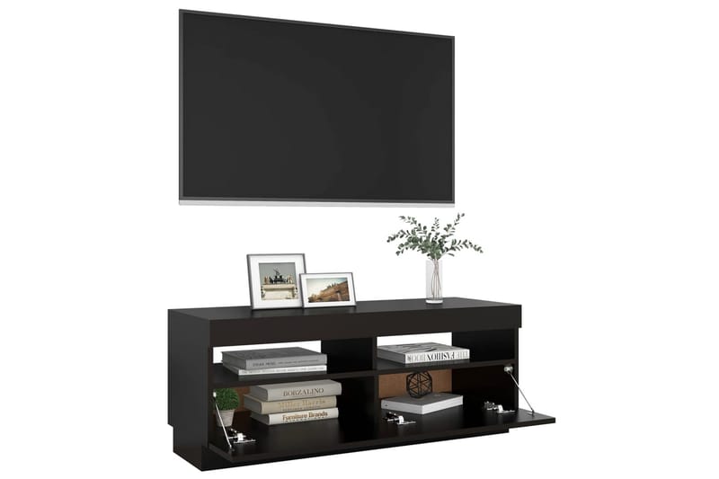 TV-bänk med LED-belysning svart 100x35x40 cm - Svart - Möbler - Tv möbel & mediamöbel - TV bänk & mediabänk