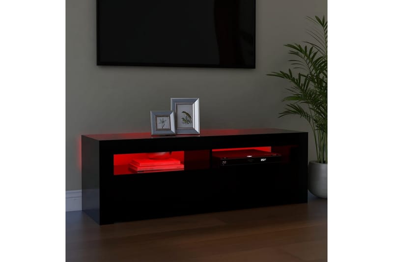 TV-bänk med LED-belysning svart 120x35x40 cm - Svart - Möbler - Tv möbel & mediamöbel - TV bänk & mediabänk