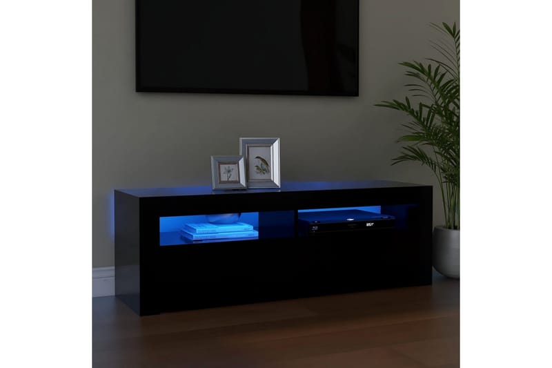 TV-bänk med LED-belysning svart 120x35x40 cm - Svart - Möbler - Tv möbel & mediamöbel - TV bänk & mediabänk