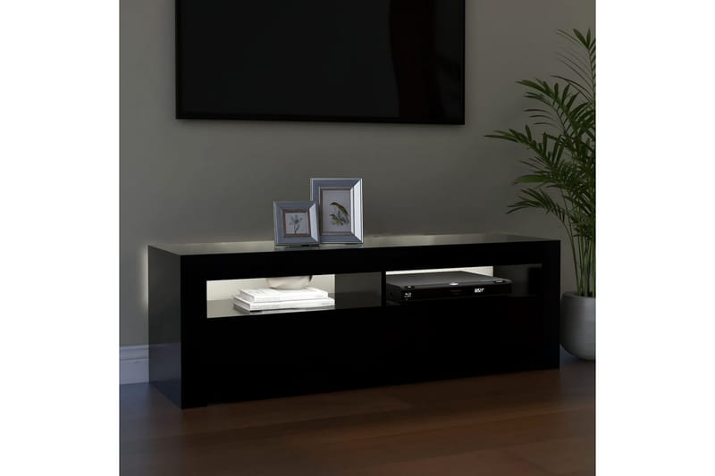 TV-bänk med LED-belysning svart 120x35x40 cm - Svart - Möbler - Tv möbel & mediamöbel - TV bänk & mediabänk