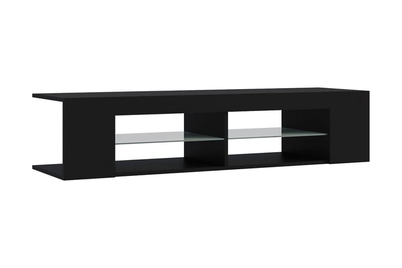 TV-bänk med LED-belysning svart 135x39x30 cm - Svart - TV bänk & mediabänk