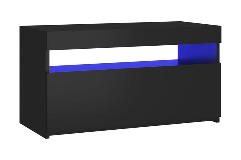 Tv-bänk med LED-belysning svart 75x35x40 cm - Svart - Möbler - Tv möbel & mediamöbel - TV bänk & mediabänk