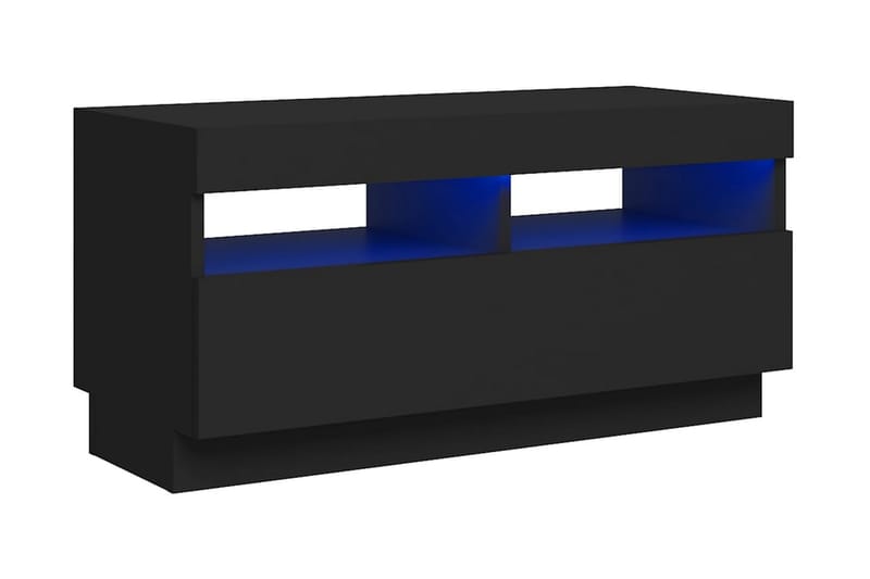 TV-bänk med LED-belysning svart 80x35x40 cm - Svart - TV bänk & mediabänk