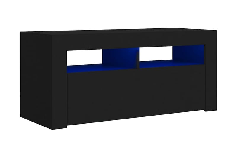 TV-bänk med LED-belysning svart 90x35x40 cm - Svart - Möbler - Tv möbel & mediamöbel - TV bänk & mediabänk