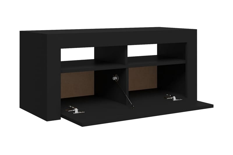 TV-bänk med LED-belysning svart 90x35x40 cm - Svart - Möbler - Tv möbel & mediamöbel - TV bänk & mediabänk