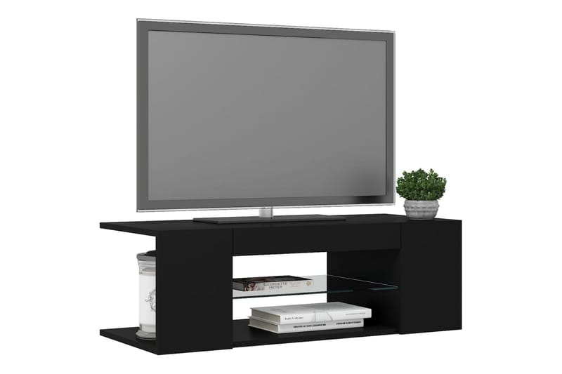 TV-bänk med LED-belysning svart 90x39x30 cm - Svart - Möbler - Tv möbel & mediamöbel - TV bänk & mediabänk