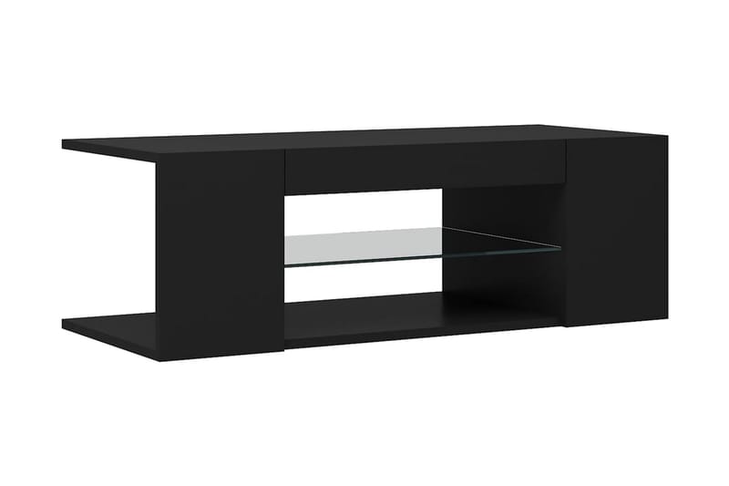 TV-bänk med LED-belysning svart 90x39x30 cm - Svart - TV bänk & mediabänk