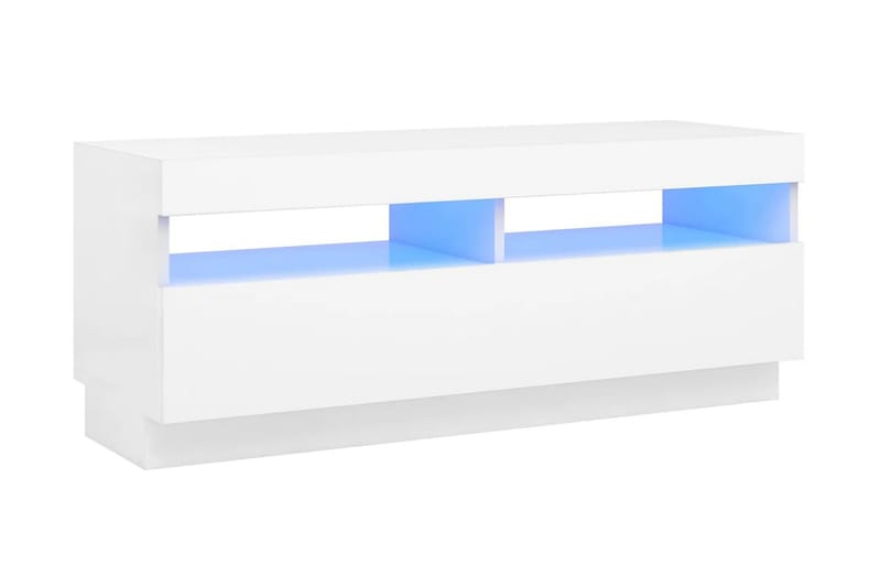 TV-bänk med LED-belysning vit 100x35x40 cm - Vit - Möbler - Tv möbel & mediamöbel - TV bänk & mediabänk