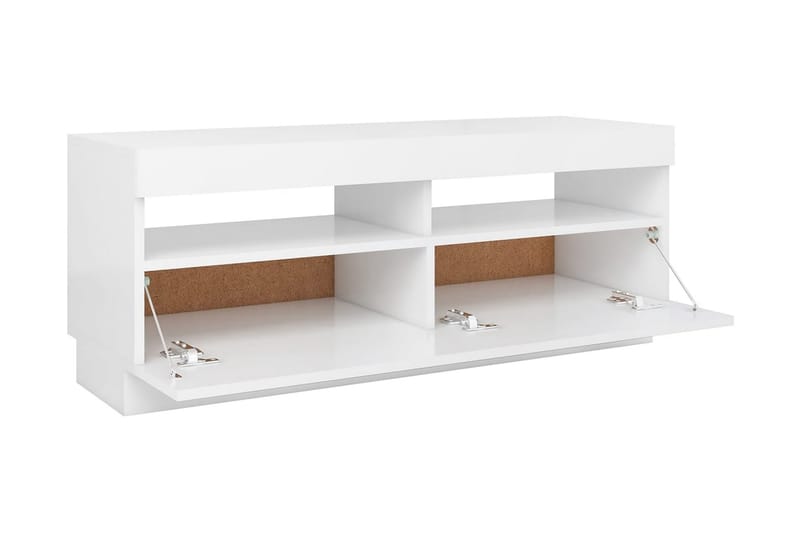 TV-bänk med LED-belysning vit 100x35x40 cm - Vit - Möbler - Tv möbel & mediamöbel - TV bänk & mediabänk
