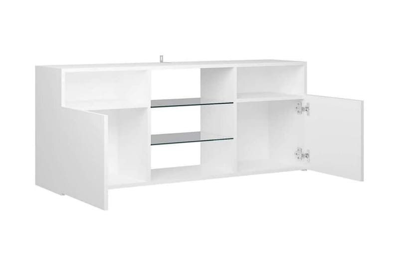 TV-bänk med LED-belysning vit 120x30x50 cm - Vit - Möbler - Tv möbel & mediamöbel - TV bänk & mediabänk