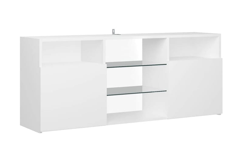 TV-bänk med LED-belysning vit 120x30x50 cm - Vit - Möbler - Tv möbel & mediamöbel - TV bänk & mediabänk
