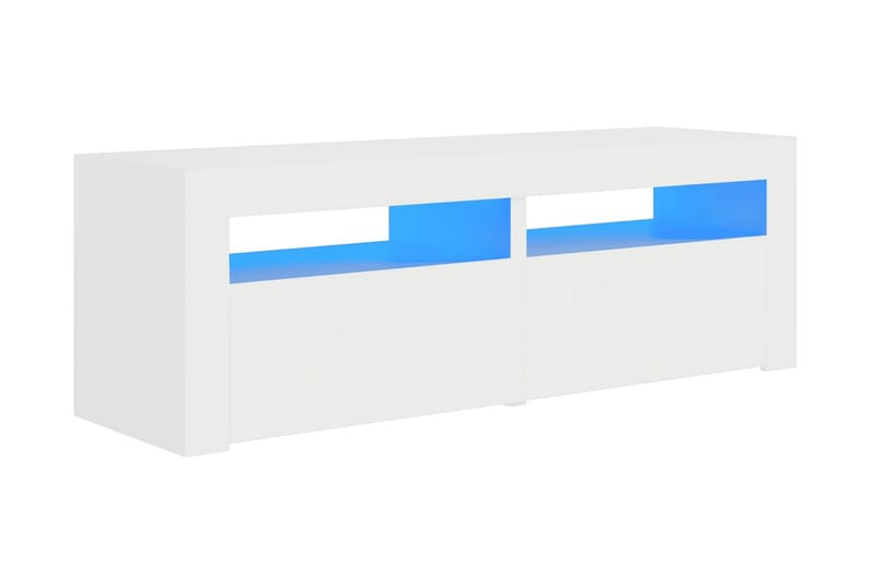 TV-bänk med LED-belysning vit 120x35x40 cm - Vit - Möbler - Tv möbel & mediamöbel - TV bänk & mediabänk