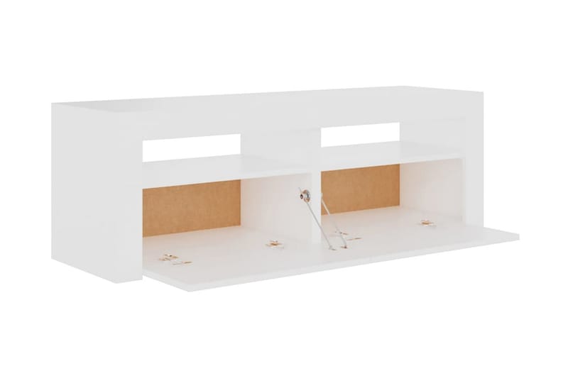 TV-bänk med LED-belysning vit 120x35x40 cm - Vit - Möbler - Tv möbel & mediamöbel - TV bänk & mediabänk