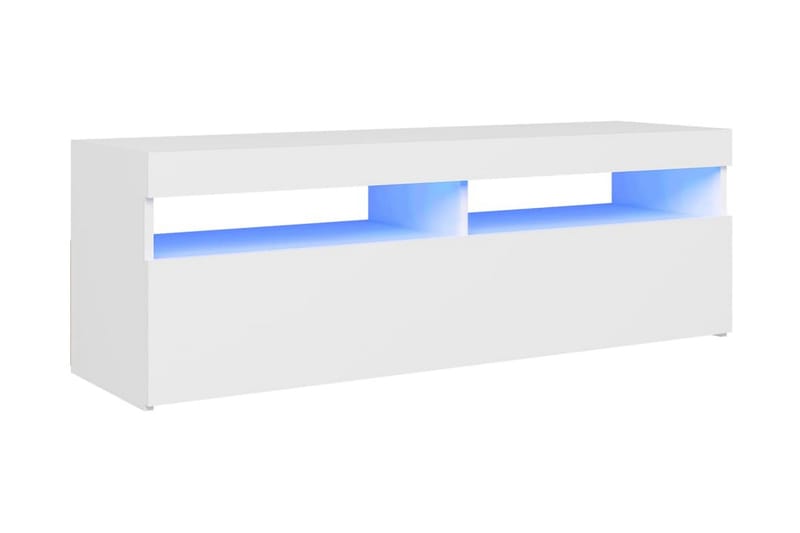 TV-bänk med LED-belysning vit 120x35x40 cm - Vit - Möbler - Tv möbel & mediamöbel - TV bänk & mediabänk
