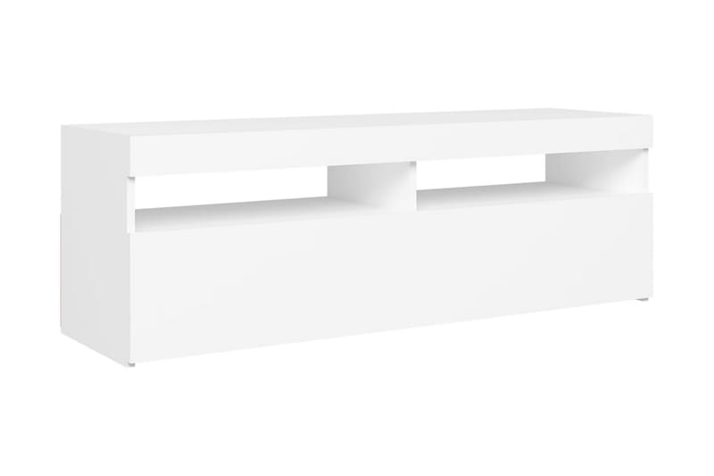 TV-bänk med LED-belysning vit 120x35x40 cm - Vit - Möbler - Tv möbel & mediamöbel - TV bänk & mediabänk