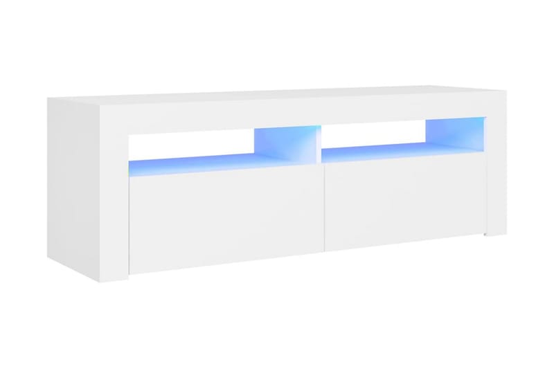 TV-bänk med LED-belysning vit 120x35x40 cm - Vit - Möbler - Tv möbel & mediamöbel - TV bänk & mediabänk