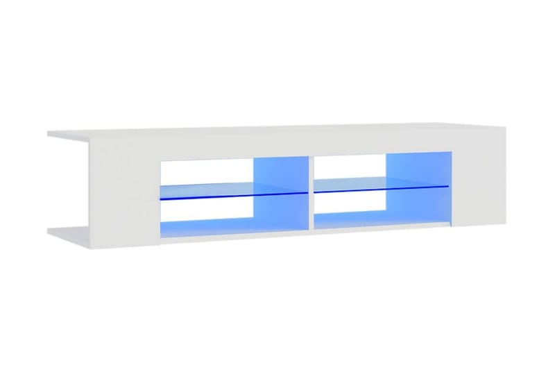 TV-bänk med LED-belysning vit 135x39x30 cm - Vit - Möbler - Tv möbel & mediamöbel - TV bänk & mediabänk