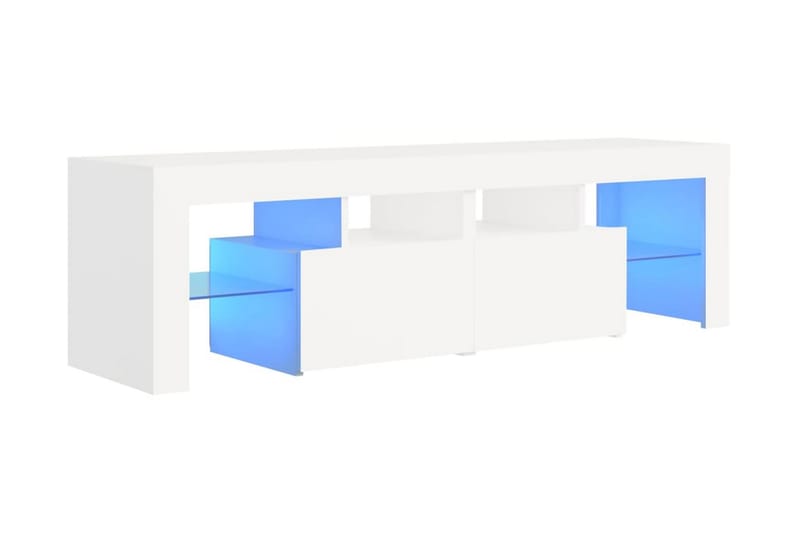 TV-bänk med LED-belysning vit 140x35x40 cm - Vit - Möbler - Tv möbel & mediamöbel - TV bänk & mediabänk