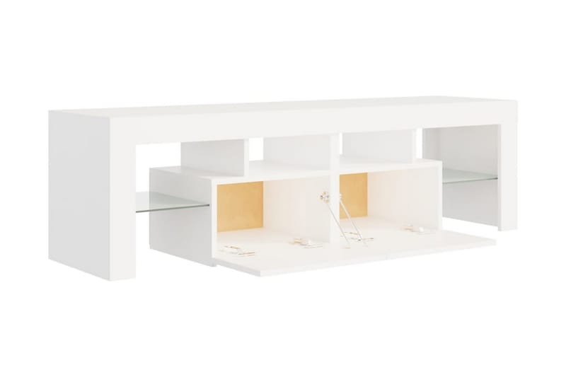TV-bänk med LED-belysning vit 140x35x40 cm - Vit - Möbler - Tv möbel & mediamöbel - TV bänk & mediabänk