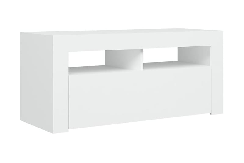 TV-bänk med LED-belysning vit 90x35x40 cm - Vit - Möbler - Tv möbel & mediamöbel - TV bänk & mediabänk
