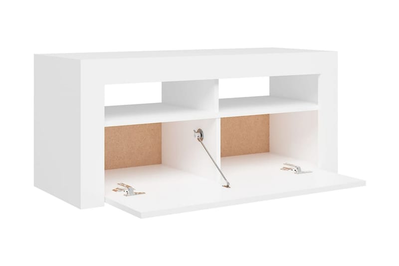 TV-bänk med LED-belysning vit 90x35x40 cm - Vit - Möbler - Tv möbel & mediamöbel - TV bänk & mediabänk
