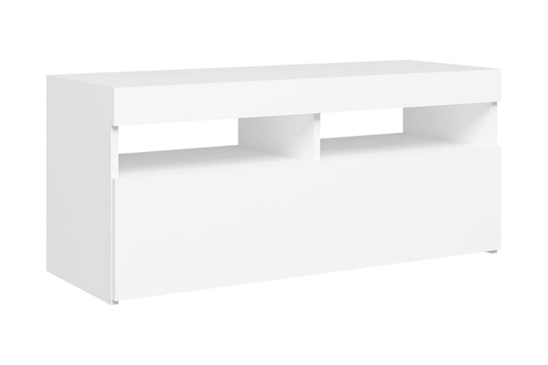 TV-bänk med LED-belysning vit 90x35x40 cm - Vit - Möbler - Tv möbel & mediamöbel - TV bänk & mediabänk