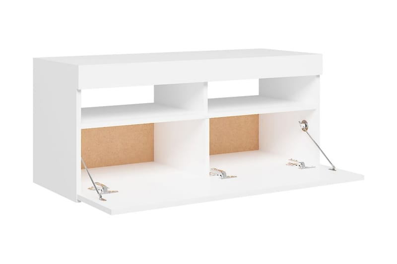 TV-bänk med LED-belysning vit 90x35x40 cm - Vit - Möbler - Tv möbel & mediamöbel - TV bänk & mediabänk