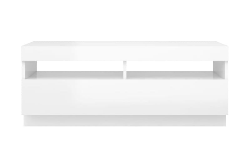 TV-bänk med LED-belysning vit högglans 100x35x40 cm - Vit - Möbler - Tv möbel & mediamöbel - TV bänk & mediabänk