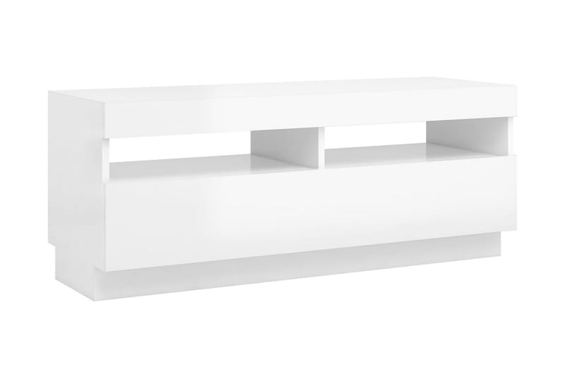 TV-bänk med LED-belysning vit högglans 100x35x40 cm - Vit - Möbler - Tv möbel & mediamöbel - TV bänk & mediabänk