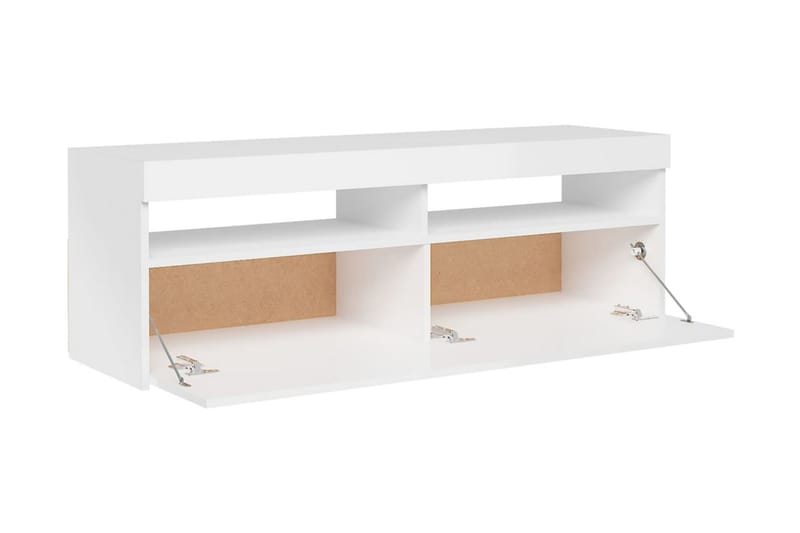 TV-bänk med LED-belysning vit högglans 120x35x40 cm - Vit - Möbler - Tv möbel & mediamöbel - TV bänk & mediabänk