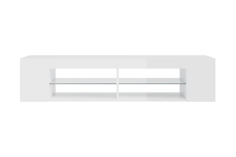 TV-bänk med LED-belysning vit högglans 135x39x30 cm - Vit - Möbler - Tv möbel & mediamöbel - TV bänk & mediabänk