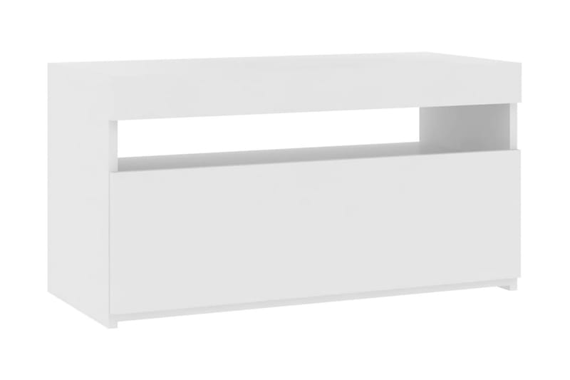Tv-bänk med LED-belysning vit högglans 75x35x40 cm - Vit - Möbler - Tv möbel & mediamöbel - TV bänk & mediabänk