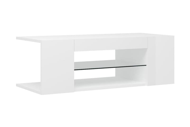 TV-bänk med LED-belysning vit högglans 90x39x30 cm - Vit - Möbler - Tv möbel & mediamöbel - TV bänk & mediabänk
