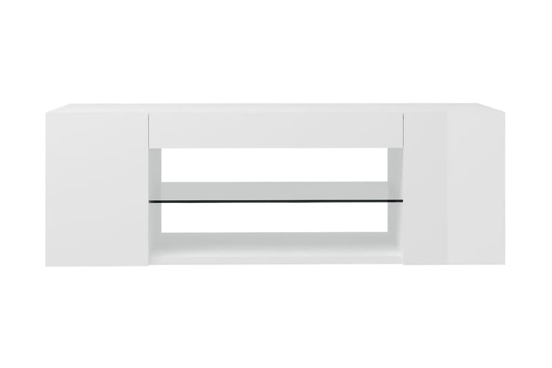TV-bänk med LED-belysning vit högglans 90x39x30 cm - Vit - TV bänk & mediabänk