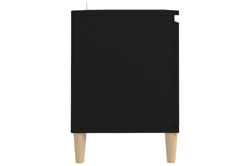 TV-bänk med massiva ben svart 103,5x35x50 cm - Svart - Möbler - Tv möbel & mediamöbel - TV bänk & mediabänk