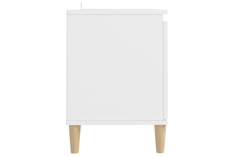 TV-bänk med massiva ben vit 103,5x35x50 cm - Vit - Möbler - Tv möbel & mediamöbel - TV bänk & mediabänk