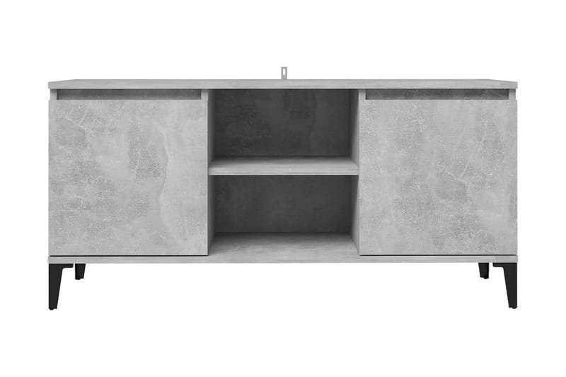 TV-bänk med metallben betonggrå 103,5x35x50 cm - Grå - Möbler - Tv möbel & mediamöbel - TV bänk & mediabänk