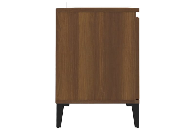 TV-bänk med metallben brun ek 103,5x35x50 cm - Brun - Möbler - Tv möbel & mediamöbel - TV bänk & mediabänk
