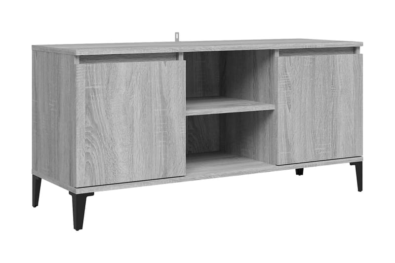 TV-bänk med metallben grå sonoma 103,5x35x50 cm - Grå - Möbler - Tv möbel & mediamöbel - TV bänk & mediabänk
