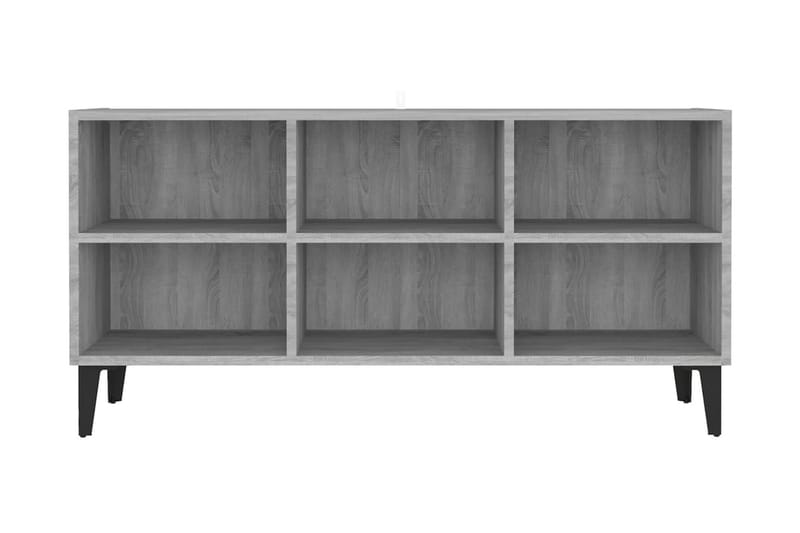 TV-bänk med metallben grå sonoma-ek 103,5x30x50 cm - Grå - Möbler - Tv möbel & mediamöbel - TV bänk & mediabänk