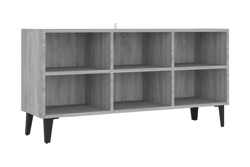 TV-bänk med metallben grå sonoma-ek 103,5x30x50 cm - Grå - Möbler - Tv möbel & mediamöbel - TV bänk & mediabänk